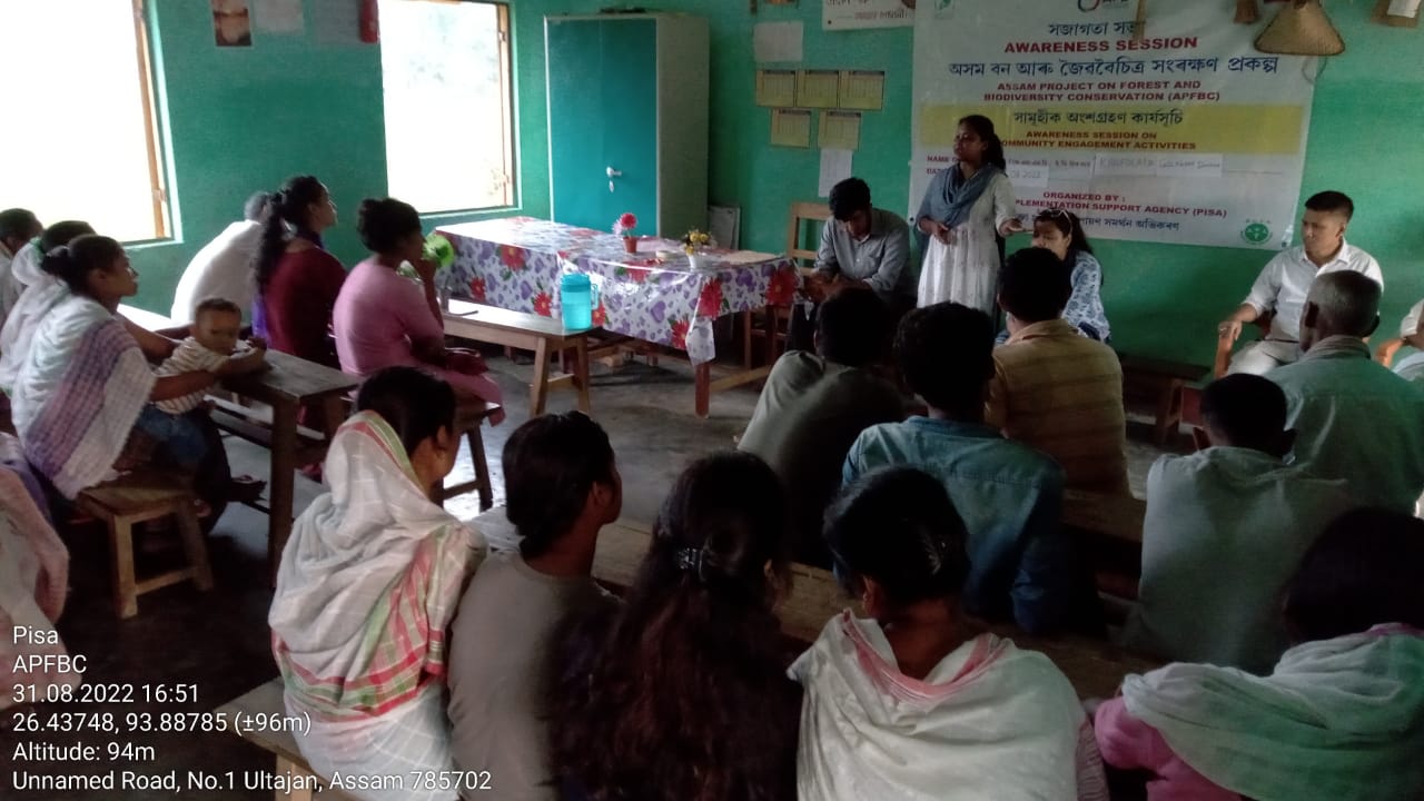 Awareness activity at Kanfola EDC, Nambor Doigrung Range, Golaghat Division for Micro Plan revision.