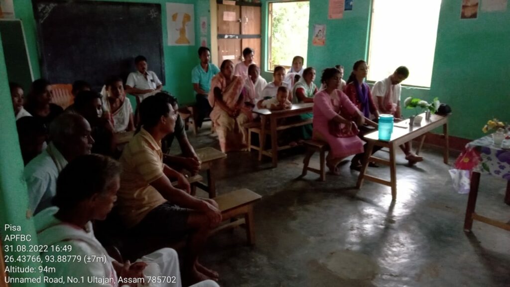 Awareness activity at Kanfola EDC, Nambor Doigrung Range, Golaghat Division for Micro Plan revision.