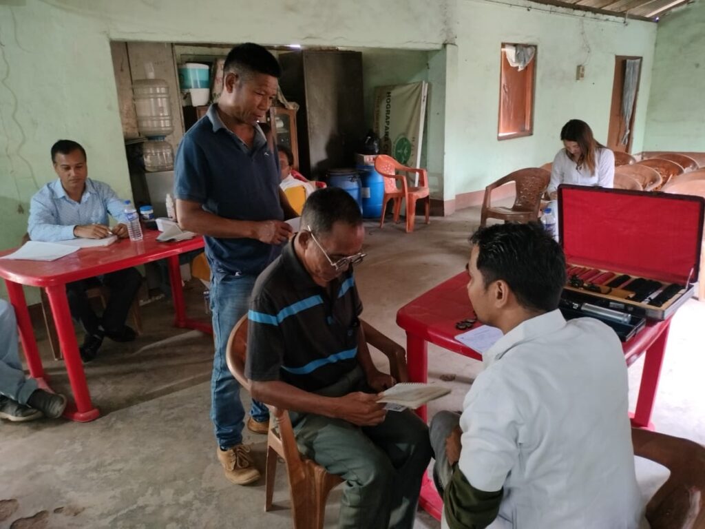 Free Eye Screening and Check Up, in collaboration with Lion's Eye Hospital held in Hograpara, Assam