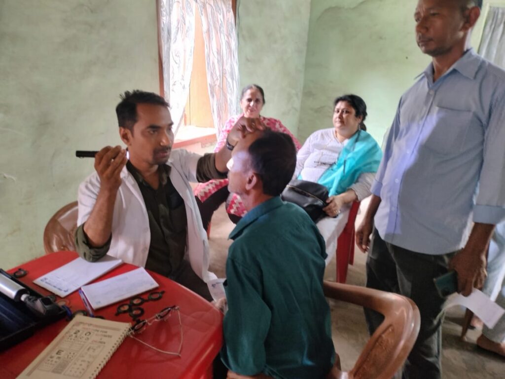 Free Eye Screening and Check Up, in collaboration with Lion's Eye Hospital held in Hograpara, Assam